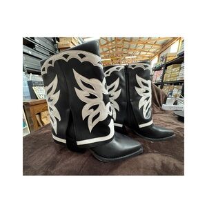 INC Black and White Western Boots 7.5